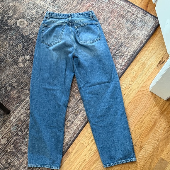 Reformation Women's Noe High Rise Barrel Jeans in Blue - Picture 4 of 7